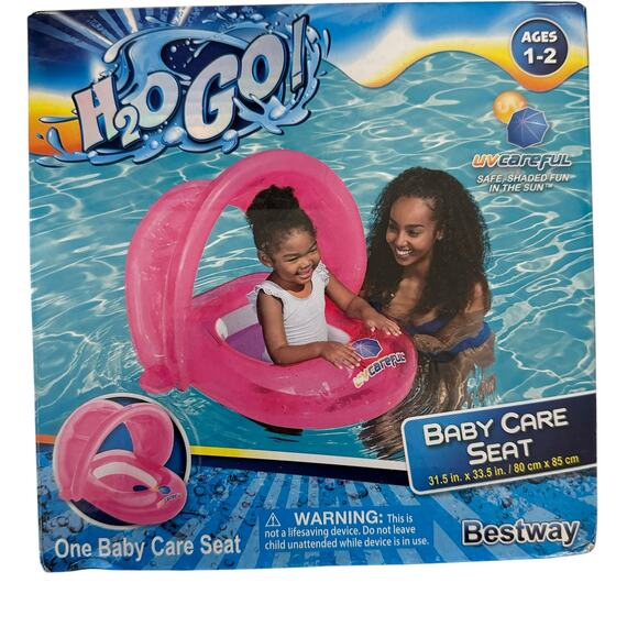 Bestway H2OGO! Bestway - UV Careful Baby Care Seat Pool Float, Pink NWT - Picture 1 of 4